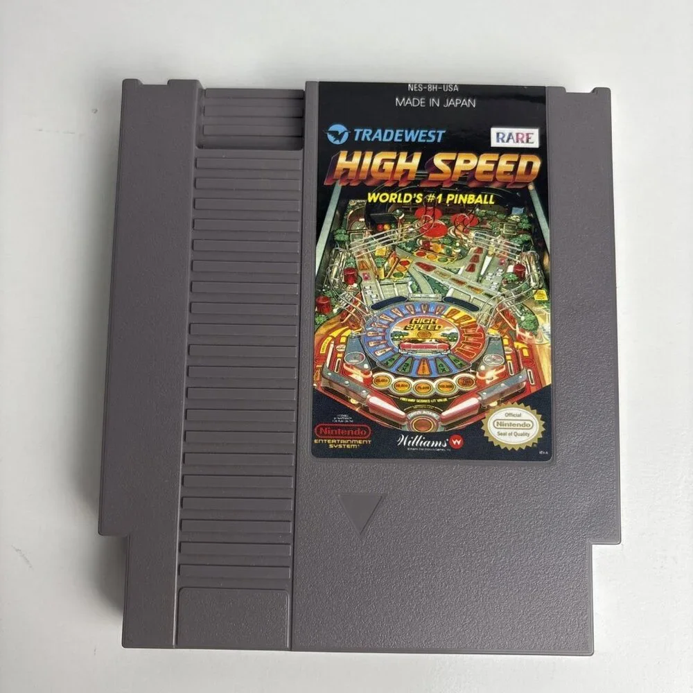 High Speed Nintendo NES‎ World’s #1 Pinball Game, Manual & dust cover Tradewest